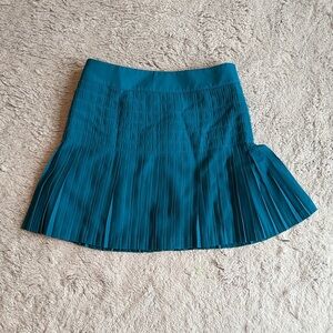 J. Crew Teal Pleated Mini Skirt